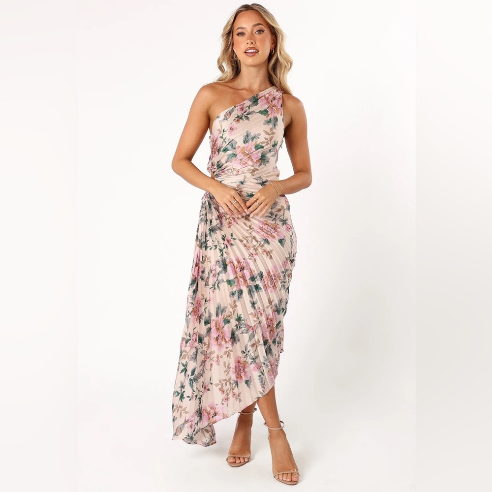 Petal & Pup Blush Floral One-Shoulder Maxi Dress